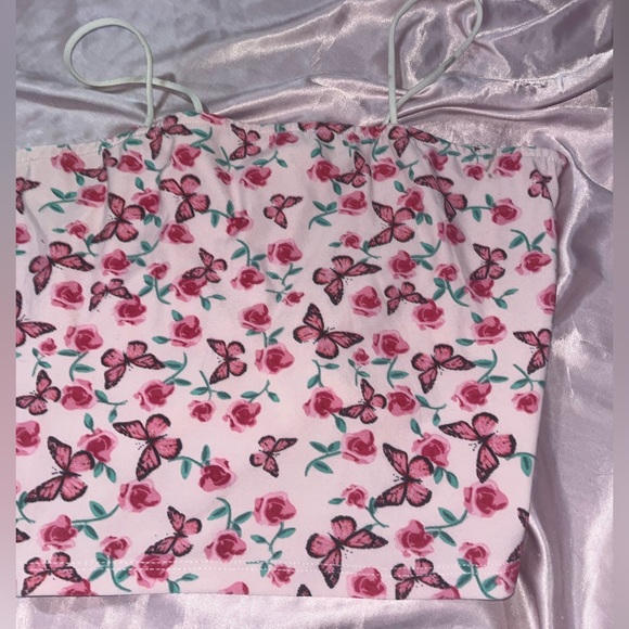 Two piece set butterflies and roses pink - Picture 2 of 5